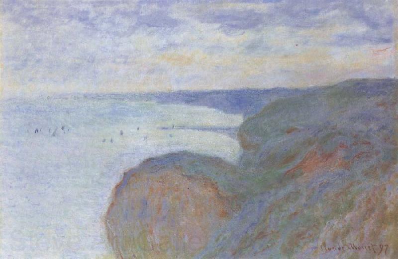 Claude Monet On the Cliff near Dieppe,Overcast Skies Norge oil painting art